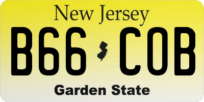 NJ license plate B66COB