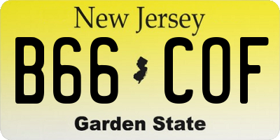 NJ license plate B66COF