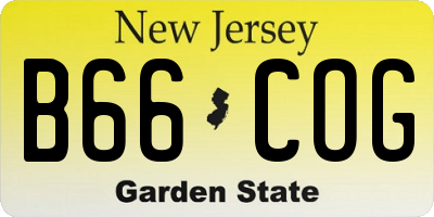 NJ license plate B66COG