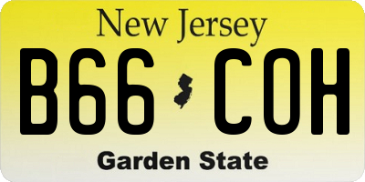 NJ license plate B66COH