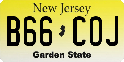 NJ license plate B66COJ