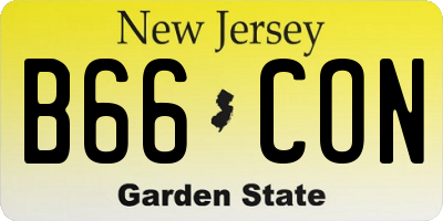 NJ license plate B66CON