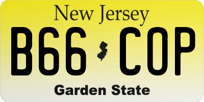 NJ license plate B66COP