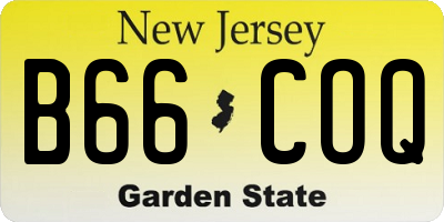 NJ license plate B66COQ