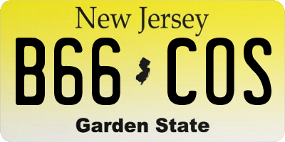NJ license plate B66COS