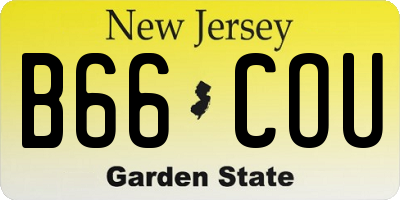 NJ license plate B66COU