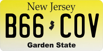 NJ license plate B66COV