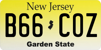 NJ license plate B66COZ