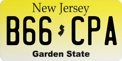 NJ license plate B66CPA