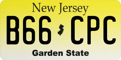 NJ license plate B66CPC