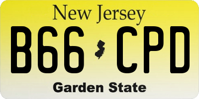 NJ license plate B66CPD