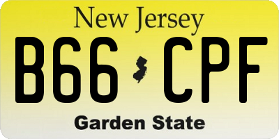 NJ license plate B66CPF