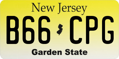 NJ license plate B66CPG