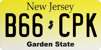 NJ license plate B66CPK