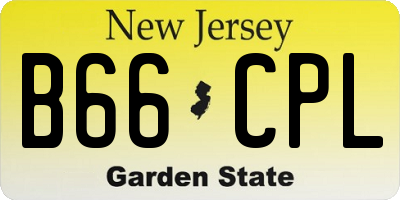 NJ license plate B66CPL