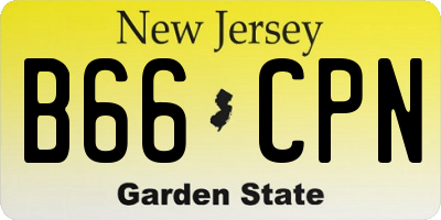 NJ license plate B66CPN