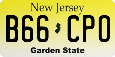 NJ license plate B66CPO