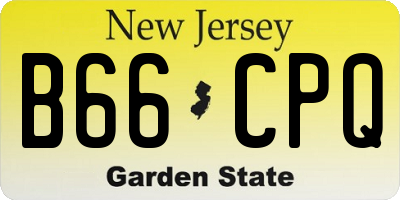 NJ license plate B66CPQ