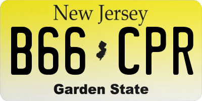 NJ license plate B66CPR