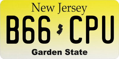 NJ license plate B66CPU