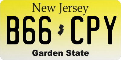 NJ license plate B66CPY