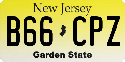 NJ license plate B66CPZ