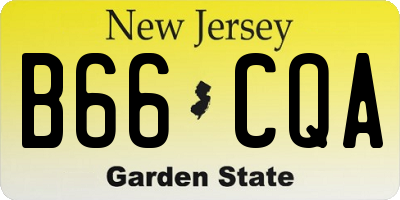 NJ license plate B66CQA