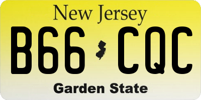 NJ license plate B66CQC