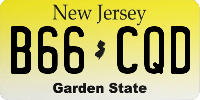 NJ license plate B66CQD