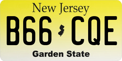 NJ license plate B66CQE