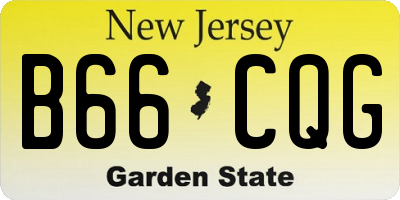 NJ license plate B66CQG