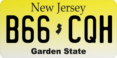 NJ license plate B66CQH