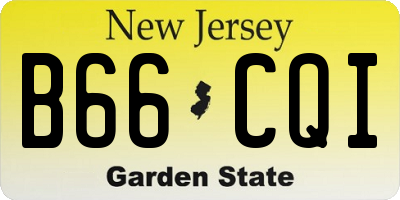 NJ license plate B66CQI