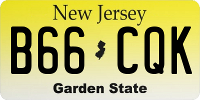 NJ license plate B66CQK