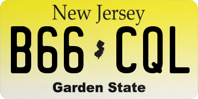 NJ license plate B66CQL