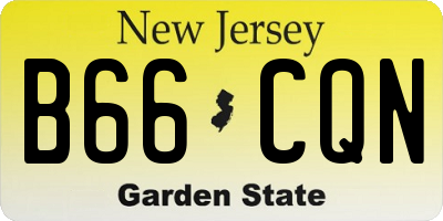 NJ license plate B66CQN
