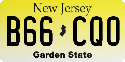 NJ license plate B66CQO