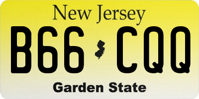 NJ license plate B66CQQ