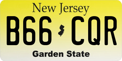 NJ license plate B66CQR