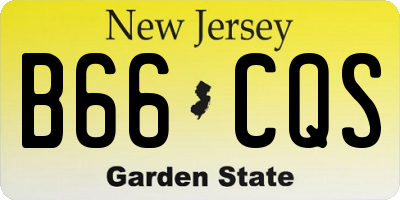 NJ license plate B66CQS