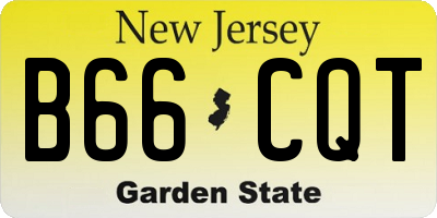 NJ license plate B66CQT