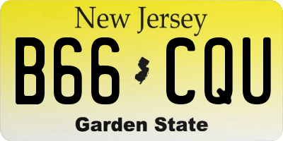 NJ license plate B66CQU