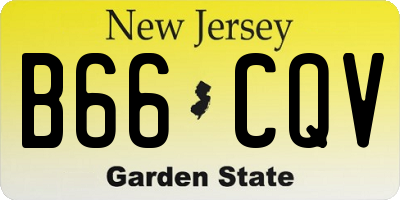 NJ license plate B66CQV