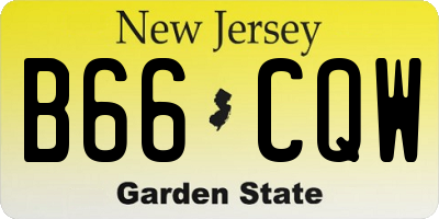 NJ license plate B66CQW
