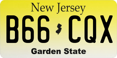 NJ license plate B66CQX