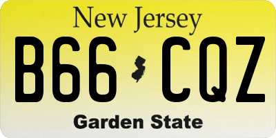 NJ license plate B66CQZ