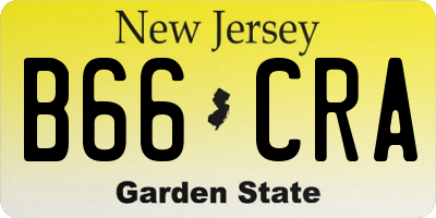 NJ license plate B66CRA