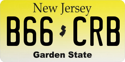 NJ license plate B66CRB