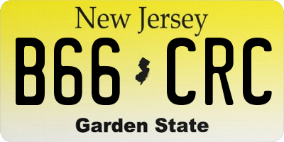 NJ license plate B66CRC