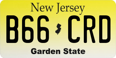 NJ license plate B66CRD